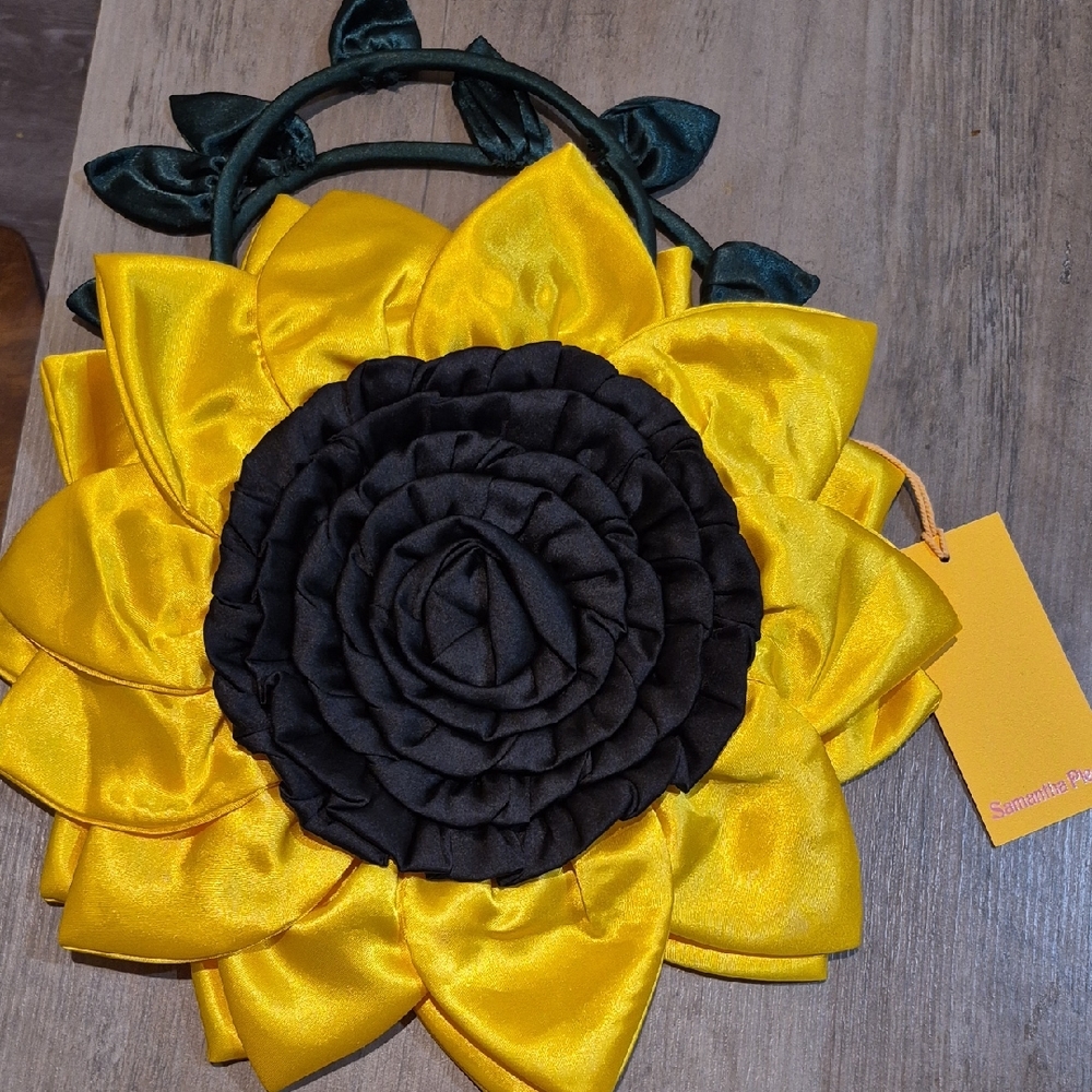 Samantha Pleet Yellow & Black Sunflower Mini Bag